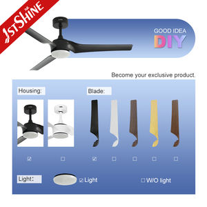 1stshine LED Ventilador de techo Hogar Sala de estar Viento ajustable Iluminación LED Ventilador de techo con aplicación inteligente - Product Image 4