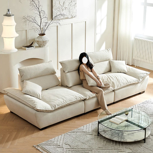 Sofás Modernos de Diseño para el Hogar, Estilo Crema, Respaldo Móvil, Juego de Sofás Populares de Asiento <span class=keywords><strong>Ancho</strong></span>, Sofá de Tres Plazas, Sofás Nube - Product Image 4