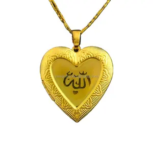 JH-abalorio chapado en oro con forma de corazón, joyería, foto, caja colgante