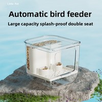 Boîte à nourriture pour oiseaux, mangeoire automatique pour perroquets, plateau en plastique anti-éclaboussures, séparation des aliments, pour cage à oiseaux, salle de bain XC-08