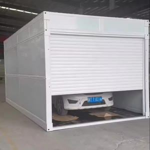 Garage mobile pliable en acier moderne avec porte coulissante, isolé, pour extérieur, avec toilettes, taille personnalisable - Product Image 4