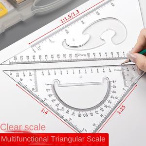 Mühendislik mekanik çizim araçları kolej öğrencilerinin sivil mimari profesyonel plastik düz cetvel tarak ölçer - Product Image 3