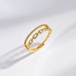 custom plata 925 jewelry sterling <b>silver</b> simple gold plated <b>ring</b> fashion promise geometric <b>men</b> adjustable double <b>rings</b> for girls - Product Image 1