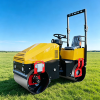 Mini-rouleau vibratoire 1t, rouleau entièrement hydraulique, moteurs diesel et essence, rouleau professionnel à double tambour pour asphalte et sol