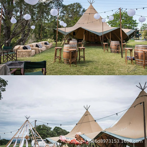 Tente tipi indienne d'extérieur en toile imperméable, type extensible quatre saisons, pour camping et utilisation en restaurant - Product Image 5