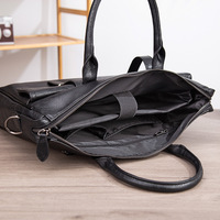 Maletín de Negocios de Cuero PU para Hombre al por Mayor con Logotipo Grabado Personalizado, Bolsa para Portátil de 14 Pulgadas con Correas de Hombro Desmontables