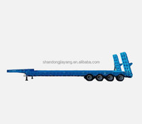 Semi-remorque à plateau surbaissé à 3 essieux pour le transport d'équipements de construction lourds, conception durable, remorque à plateau surbaissé