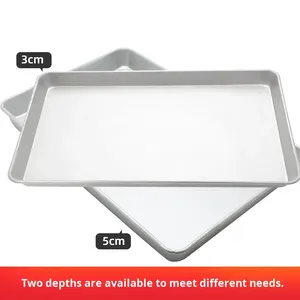 Teglia Rettangolare Antiaderente in Alluminio con Fondo Piatto 40x60cm per Pane, Torte, Biscotti e <span class=keywords><strong>Pizza</strong></span> - Product Image 3