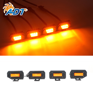ADT 4x pour Tacoma TRD Pro 2016-2019, feux de calandre LED style Raptor à lentille ambrée, 4 pièces jaune, blanc, rouge, 4 pièces avec faisceau de câblage - Product Image 5