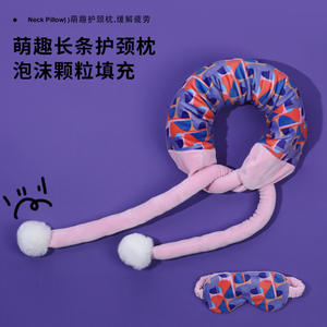 Oreiller de voyage en forme de U, soutien portable pour le cou, oreiller en mousse à particules pour voiture et avion, blanc, rose, bleu, noir, en polyester - Product Image 2