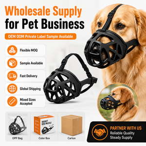 En gros Muselière pour chien en plastique, respirante, compatible avec la boisson, à libération rapide, réglable, anti-morsure, pour toilettage et usage vétérinaire - Product Image 6