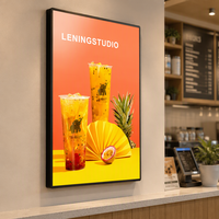 Boîte à lumière LED ultra-fine personnalisée avec verre trempé, affichage rétroéclairé, panneau mural pour publicité intérieure