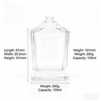 Flacon de parfum de luxe 100 ml, flacon de parfum en verre vide avec couvercle