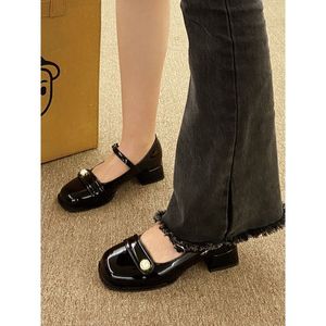 2026 <b>Summer</b> Autumn New French Style Bridal Mary Jane Slip-On Shoes Retro British Thick Sole Leather <b>Flats</b> Block Heel - Product Image 4