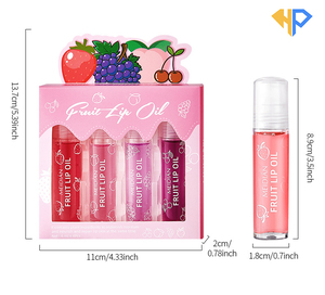 Kit de gloss à lèvres végétalien roll-on transparent, brillant, naturel, hydratant, pailleté, huile à lèvres fruitée, kit combo personnalisé pour les lèvres, marque privée - Product Image 5