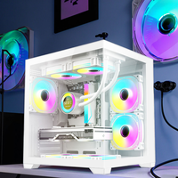 Caja de PC para Juegos Micro ATX de Torre Media al por Mayor, Chasis de Computadora de Escritorio con Ventana Lateral de Vidrio Templado