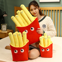 Peluches alimentaires Kawaii personnalisées, super douces, en forme de frites, jouets en peluche pour enfants, créatives, simulées, frites en peluche, maille