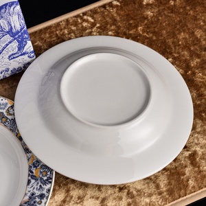 Assiette à soupe de la série Hortensia Di Family, style européen, mode et luxe léger, pour café et bureau, ensemble de thé - Product Image 3
