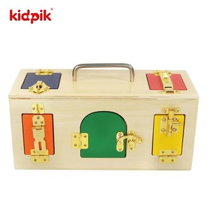 Cổ Điển Kho Báu Bằng Gỗ Tự Làm Nhà Búp Bê Giả Vờ Chơi Trò Chơi Gỗ Montessori Hộp Khóa Cảm Thấy Bận Bận Kinh Doanh Hội Đồng Quản Trị Trò Chơi Mở Khóa Đồ Chơi - Product Image 6