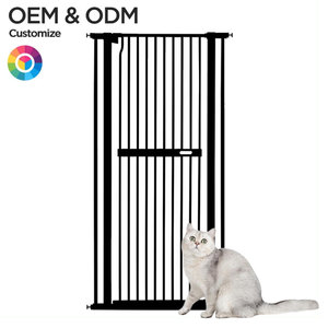 Barrière de sécurité rétractable <span class=keywords><strong>extra</strong></span> haute en acier inoxydable pour animaux de compagnie et enfants - Protection bébé - Étiquette personnalisée - Product Image 1