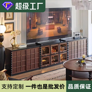Mueble para TV Hang Qian, Mueble de Almacenamiento Modular de Estilo Retro de Madera Maciza, Juego de Muebles para Sala de Estar 2502 - Product Image 2