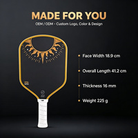 Raquette de pickleball professionnelle Influence VS-HELIOS pour adolescents et adultes, approuvée aux États-Unis, de niveau compétition, ensemble complet, fibre de carbone T700 PP 225g