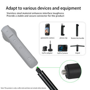 Daryoo - <span class=keywords><strong>Palo</strong></span> Telescópico Recto de Aleación de Aluminio de 0.7m, 1m, 1.5m, Accesorios para Cámara Deportiva <span class=keywords><strong>Insta360</strong></span>, <span class=keywords><strong>Palo</strong></span> Selfie Invisible - Product Image 3