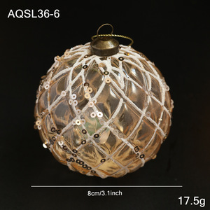 Wholesale Champagne Gold Christmas Ornaments, Luxury Pearl & Sequin Baubles with Assorted Textures for <b>Tree</b> Decor - Product Image 5