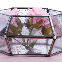 Maison de fleurs de Terrarium en verre, fait à la main, avec cadre métallique, décoration pour la maison et le mariage