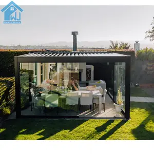 IP 65 전동 알루미늄 Pergolas 지붕 시스템 루우버 지붕 Pergola 키트