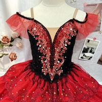 AL-R0750 Tutu de ballet professionnel rose vif de luxe sur mesure, orné de perles à la main, costume de danse pour les compétitions et les spectacles sur scène