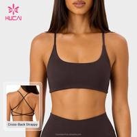 Sujetador deportivo personalizado de tela reciclada con tirantes cruzados en la espalda, top corto, sujetador deportivo acolchado para gimnasio, entrenamiento, correr, yoga