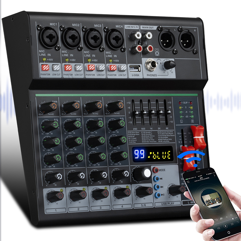 Лидер продаж, оптовая продажа, профессиональный 6-канальный контроллер 99dsp Dj/аудио консоль, усилитель, 6-канальный микшер, звуковая система