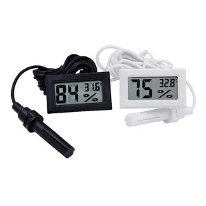 Mini LCD Digital Termometer Hygrometer Kulkas Freezer Tester Suhu Kelembaban Meter dengan 1.5 Meter Kawat dengan Baterai