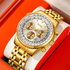 Montre chronographe de luxe pour hommes, montre-bracelet de sport en acier inoxydable, cadran tachymètre avec date, montre étanche 30M - Product Image 3