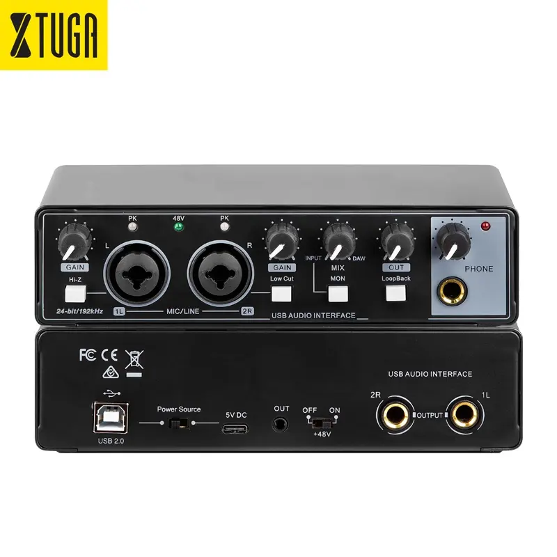 Xtuga New Model M-22D Professional Studio Recording Sound Card Usb Audio Interface For Guitar