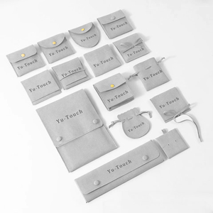 Sacchetti di gioielli in microfibra personalizzati di lusso per <span class=keywords><strong>orecchini</strong></span> collana in pelle scamosciata busta con bottone portagioie piccolo <span class=keywords><strong>sacco</strong></span> di cristallo - Product Image 2