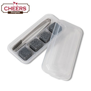 Profondo Grigio Granito Pietre del Whisky, Rocce del Cubo di Ghiaccio, set di 9 Riutilizzabile Whisky di Vino e Bevande Rilassamento Rocks con Sacchetto del Regalo del Velluto - Product Image 5