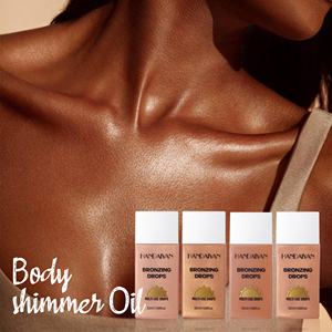 HANDAIYAN Body Shimmer Aceite de bronceado Bronceado Gotas multiusos Resaltador de brillo bañado por el sol con guante - Product Image 1