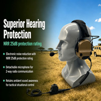 Casque tactique à réduction de bruit électronique monté sur la tête, protège-oreilles adaptés aux sports, à la chasse et au tir en plein air
