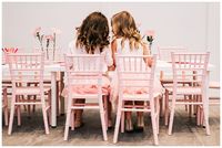 Chaise Chiavari rose pour enfants, tables et chaises pour fête d'anniversaire d'enfants, mobilier pour fête