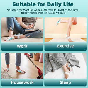 Bouton de jour et de <span class=keywords><strong>nuit</strong></span> Orthèse <span class=keywords><strong>Hallux</strong></span> <span class=keywords><strong>Valgus</strong></span> réglable Protrusion du gros orteil Séparateur d'orteils qui se chevauchent Bretelles de soutien articulaire - Product Image 2