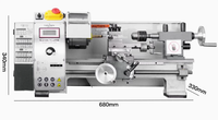 Tour à métaux horizontale de haute précision, combinée à une fraiseuse, mini tour à métaux manuel 220V, machine de précision pour le travail des métaux et du bois, machine de table