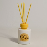 Bougie parfumée de luxe en verre blanc pour la maison, diffuseur d'arômes en verre avec bâtonnets et couvercle, vente en gros