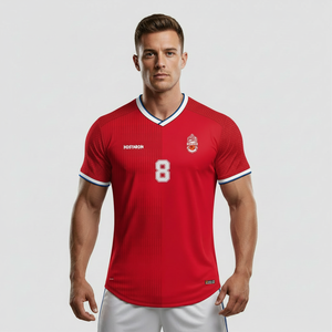 HOSTARON-Chemise d'uniforme de football pour adultes, imprimé personnalisé, à manches courtes, maillot d'équipe de football respirant pour hommes - Product Image 1