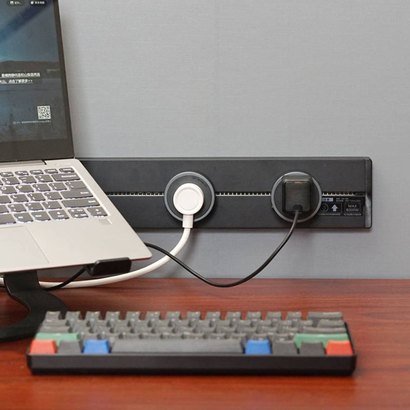 Power Socket Mobile Aluminum Universal Standard Desk Electric Power Track Socket USB Type-c ...
