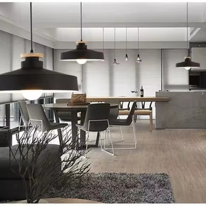 Lámpara colgante E27 de metal negro de diseño creativo simple y moderno comedor cafetería cocina isla candelabros luces colgantes - Product Image 6