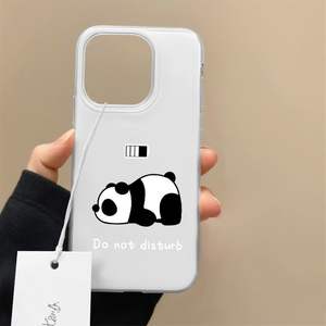 Funda para Teléfono con Diseño de Panda Acostado, Borde Recto, Protección Total para iPhone 7 8 X Xr Xs 11 12 13 14 15 16 17 Pro Max Plus - Product Image 2
