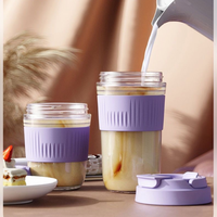 Vaso Portátil para Beber, Taza de Café con Tapa Hermética y Funda de Silicona, Taza de Viaje Reutilizable para Senderismo, Camping y Deportes al Aire Libre
