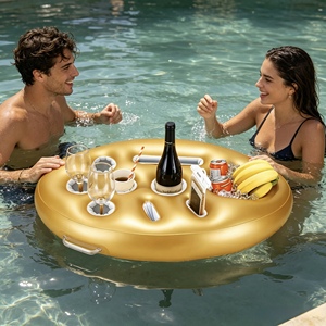Bar à glace gonflable et plateau à glaçons, support flottant pour boissons de fête au bord de la piscine avec plateau multi-trous, apportez un plaisir sans fin à votre été - Product Image 2